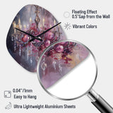 Elegant Floral Chandelier I - Asymmetric Metal Wall Clock