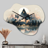 Sharp Wild Mountains - Asymmetric Metal Wall Clock