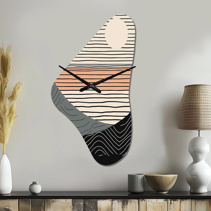 Simple Horizon III - Asymmetric Metal Wall Clock