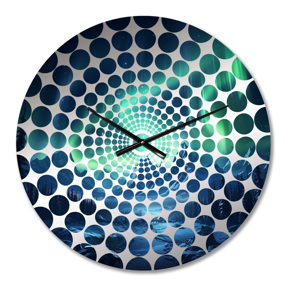 Northern Lights II - Landscapes Metal Wall Clock