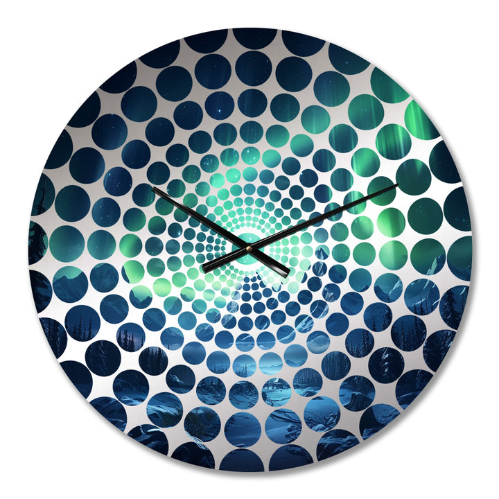 Northern Lights II - Landscapes Metal Wall Clock