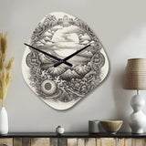 Timeless Asian Landscape - Asymmetric Metal Wall Clock