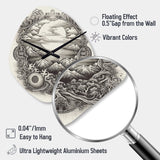 Timeless Asian Landscape - Asymmetric Metal Wall Clock