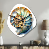 Seashell Symphony I - Asymmetric Metal Wall Clock