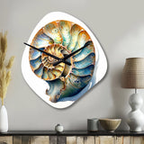 Seashell Symphony I - Asymmetric Metal Wall Clock