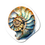 Seashell Symphony I - Asymmetric Metal Wall Clock