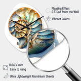 Seashell Symphony I - Asymmetric Metal Wall Clock