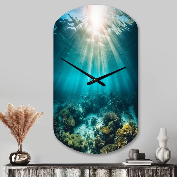 Underwater Coral IV - Asymmetric Metal Wall Clock
