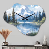 Mountain View Bliss III - Asymmetric Metal Wall Clock