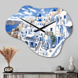 Greek Santorini Odyssey I - Asymmetric Metal Wall Clock