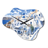 Greek Santorini Odyssey I - Asymmetric Metal Wall Clock