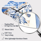 Greek Santorini Odyssey I - Asymmetric Metal Wall Clock