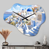 Greek Santorini Odyssey II - Asymmetric Metal Wall Clock