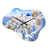 Greek Santorini Odyssey II - Asymmetric Metal Wall Clock