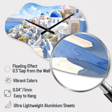 Greek Santorini Odyssey II - Asymmetric Metal Wall Clock