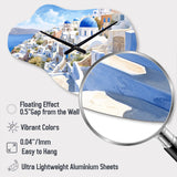 Greek Santorini Odyssey II - Asymmetric Metal Wall Clock
