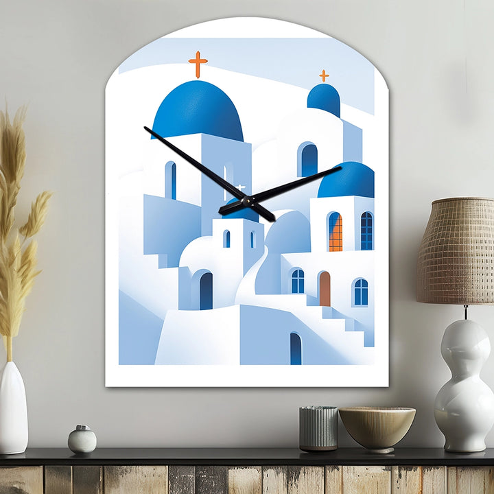 Greek Santorini Odyssey IV - Asymmetric Metal Wall Clock