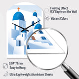 Greek Santorini Odyssey IV - Asymmetric Metal Wall Clock