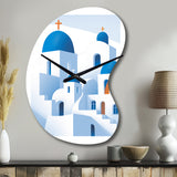 Greek Santorini Odyssey IV - Asymmetric Metal Wall Clock