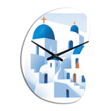 Greek Santorini Odyssey IV - Asymmetric Metal Wall Clock