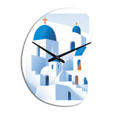 Greek Santorini Odyssey IV - Asymmetric Metal Wall Clock