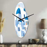 Greek Santorini Odyssey IV - Asymmetric Metal Wall Clock