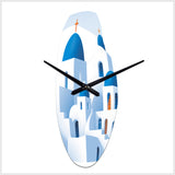 Greek Santorini Odyssey IV - Asymmetric Metal Wall Clock