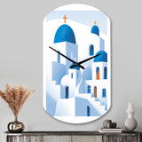 Greek Santorini Odyssey IV - Asymmetric Metal Wall Clock