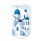 Greek Santorini Odyssey IV - Asymmetric Metal Wall Clock