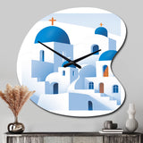 Greek Santorini Odyssey IV - Asymmetric Metal Wall Clock