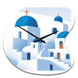 Greek Santorini Odyssey IV - Asymmetric Metal Wall Clock