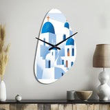 Greek Santorini Odyssey IV - Asymmetric Metal Wall Clock