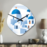 Greek Santorini Odyssey IV - Asymmetric Metal Wall Clock