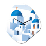 Greek Santorini Odyssey IV - Asymmetric Metal Wall Clock