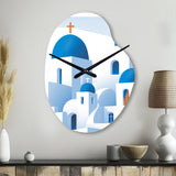 Greek Santorini Odyssey IV - Asymmetric Metal Wall Clock