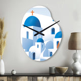 Greek Santorini Odyssey IV - Asymmetric Metal Wall Clock