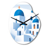 Greek Santorini Odyssey IV - Asymmetric Metal Wall Clock