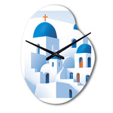 Greek Santorini Odyssey IV - Asymmetric Metal Wall Clock