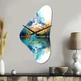 Calming Mountain Riverside III - Asymmetric Metal Wall Clock