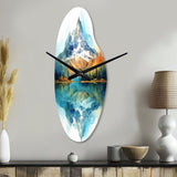 Calming Mountain Riverside III - Asymmetric Metal Wall Clock