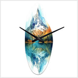 Calming Mountain Riverside III - Asymmetric Metal Wall Clock