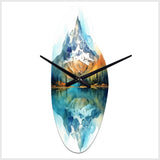 Calming Mountain Riverside III - Asymmetric Metal Wall Clock