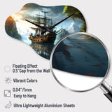 Pirate Ship At Sea - Asymmetric Metal Wall Clock