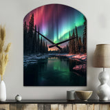 Yukon Northern Lights Beauty IV - Asymmetric Metal Wall Clock