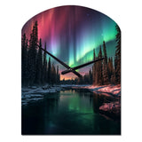 Yukon Northern Lights Beauty IV - Asymmetric Metal Wall Clock