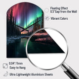Yukon Northern Lights Beauty IV - Asymmetric Metal Wall Clock