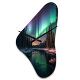 Yukon Northern Lights Beauty IV - Asymmetric Metal Wall Clock