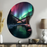 Yukon Northern Lights Beauty IV - Asymmetric Metal Wall Clock
