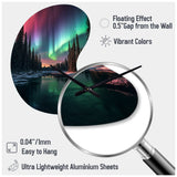 Yukon Northern Lights Beauty IV - Asymmetric Metal Wall Clock