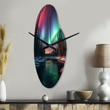 Yukon Northern Lights Beauty IV - Asymmetric Metal Wall Clock
